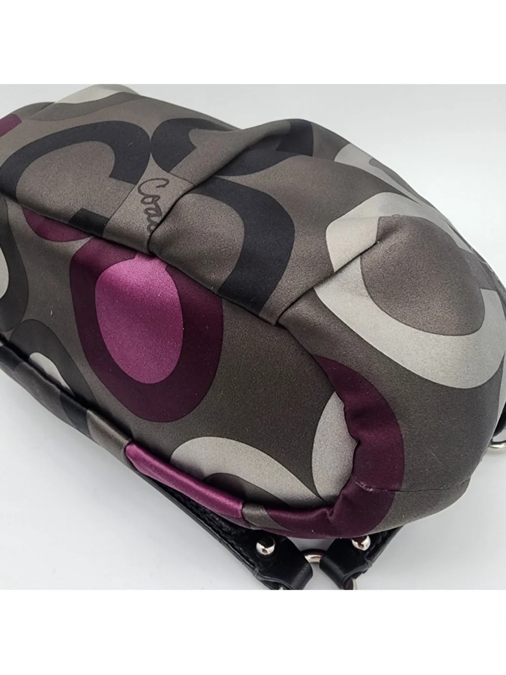 Vintage Coach Y2K Madison Sophia Sateen Multicolor Clover Satchel Bag + Wristlet
